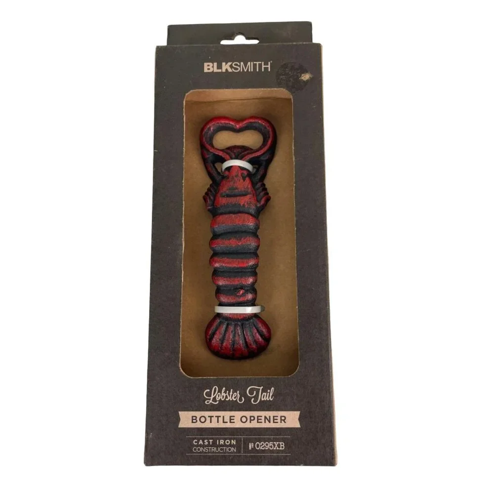NEW in Package BLKSmith Cast Iron Lobster Tail Bottle Opener 0295XB Red Bar Tool